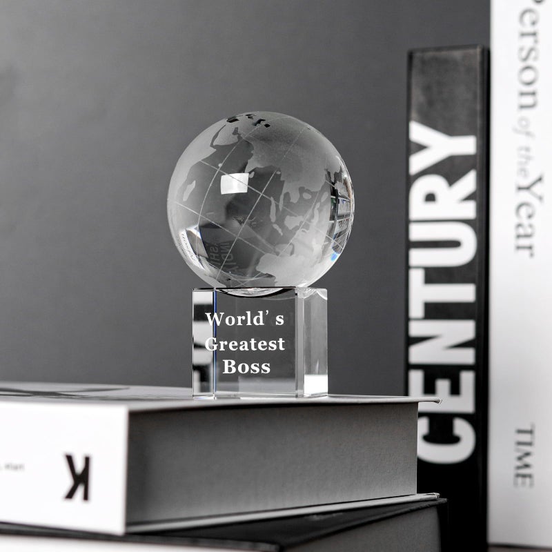 LONGWIN World's Greatest Boss 2.76" Crystal Globe Awards - Unique Gifts for Boss on Bosses Day, Birthday, Christmas, Thanks Giving Day - Image 3